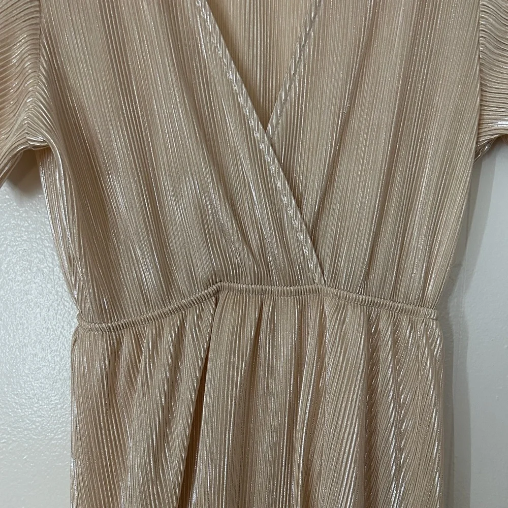 Baltic Born Pleated Champagne Maxi Dress Cocktail Fancy Event New Years Eve - Picture 7 of 11